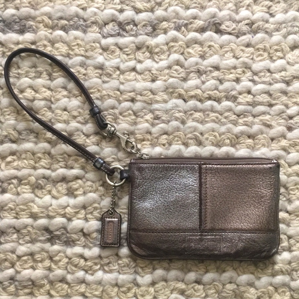 Metallic Coach wristlet